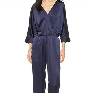 Club Monaco satin finish jumpsuit Navy